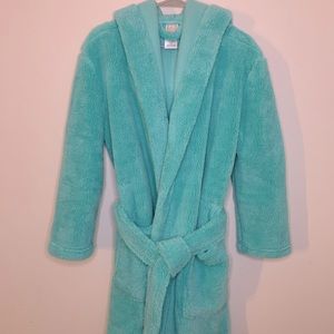 Pottery Barn teen teal green robe. One size